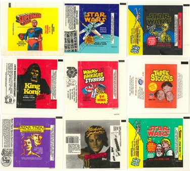 1960s-1980s Topps and Assorted Brands Non-Sports Collection (125+) Including Mostly Gum Wrappers